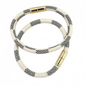 NEW DANI & EM women's checkered magnetic bracelet in white